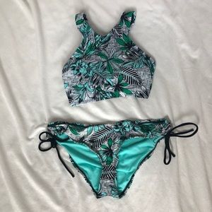 target leaf high neck bikini